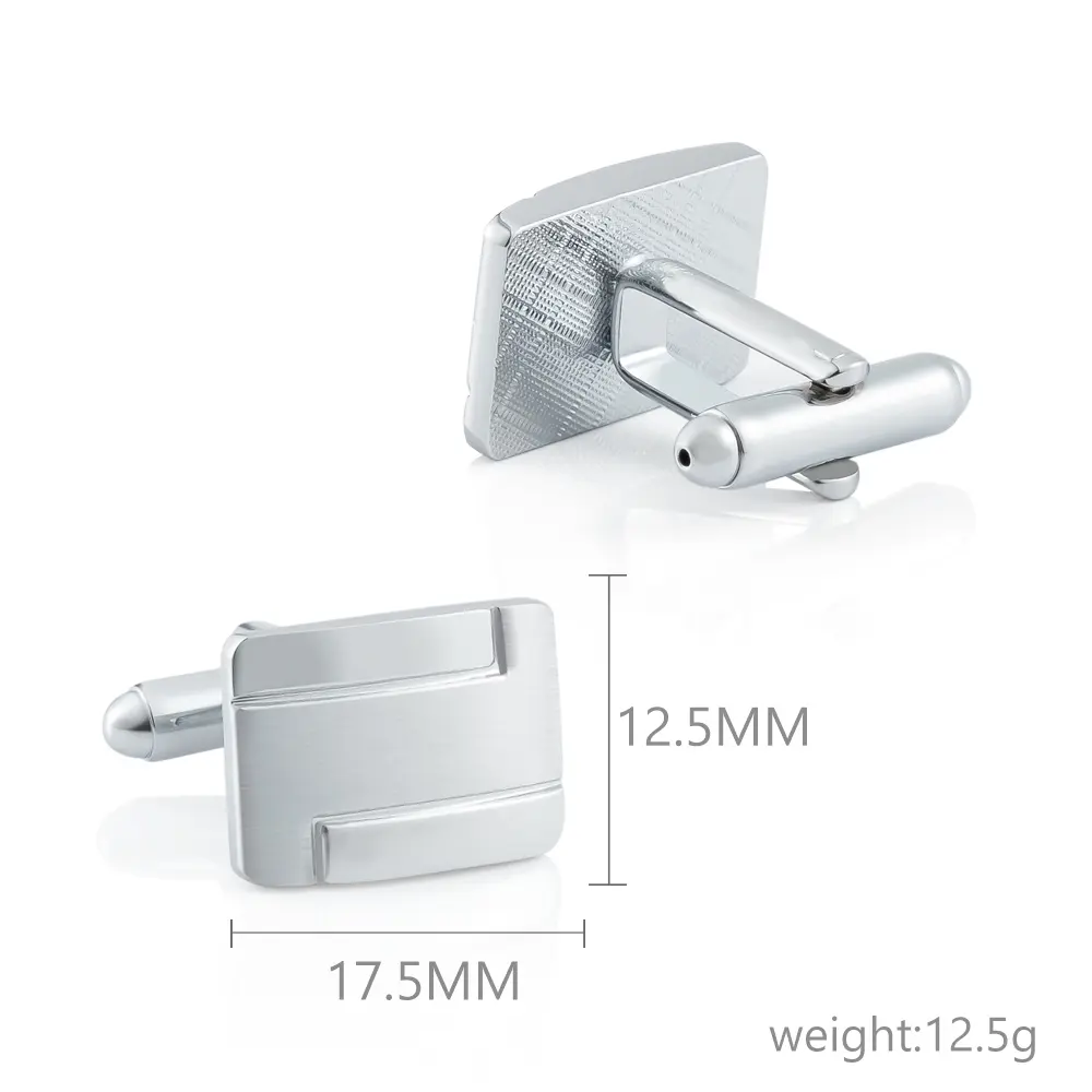 Custom Factory Wholesale Silver Plated Curved Metal Square Metal Copper Cufflinks Low Price CL-C032 Manufacturers, Exporters