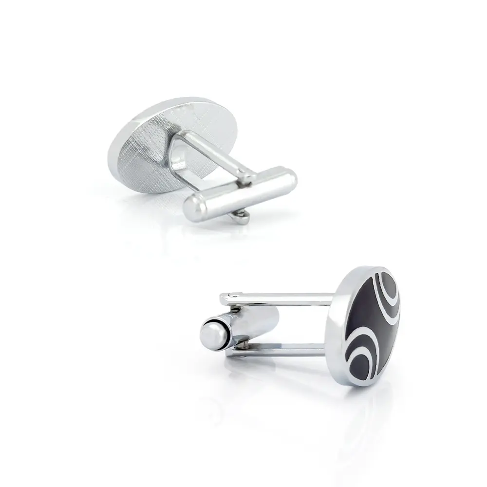 Wholesale Cuff Links Brass Enamel Simple Design Oval Cufflink Set Cheapest CC-Q173