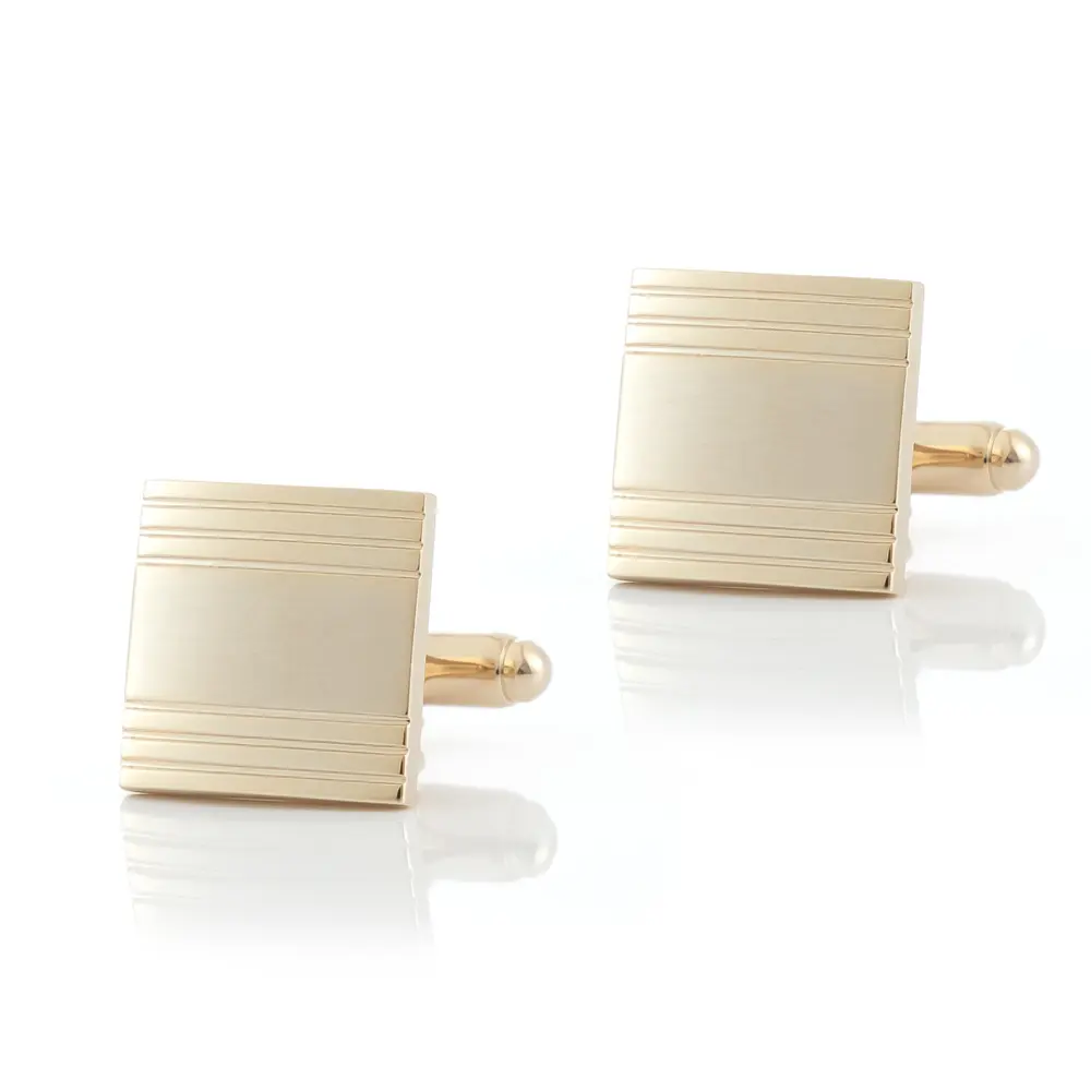 OEM Manufacturer Fashion Simple Classic Design Copper Gold Cufflinks Jewelry For Men Shirt CL0154-1G Manufacturer, Suppliers