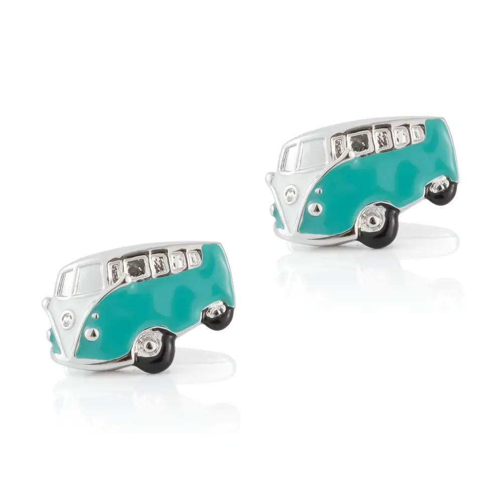 OEM Hot Selling Wholesale Funny Design Blue Camper Van Cufflinks CC0098 Factory, Factories