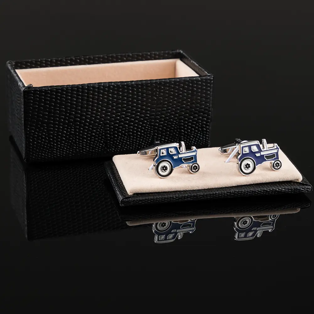 OEM Factory Wholesale Men Novelty Enamel Blue Tractor Cufflinks for Suit Shirt CC0097-Blue Suppliers, Exporters