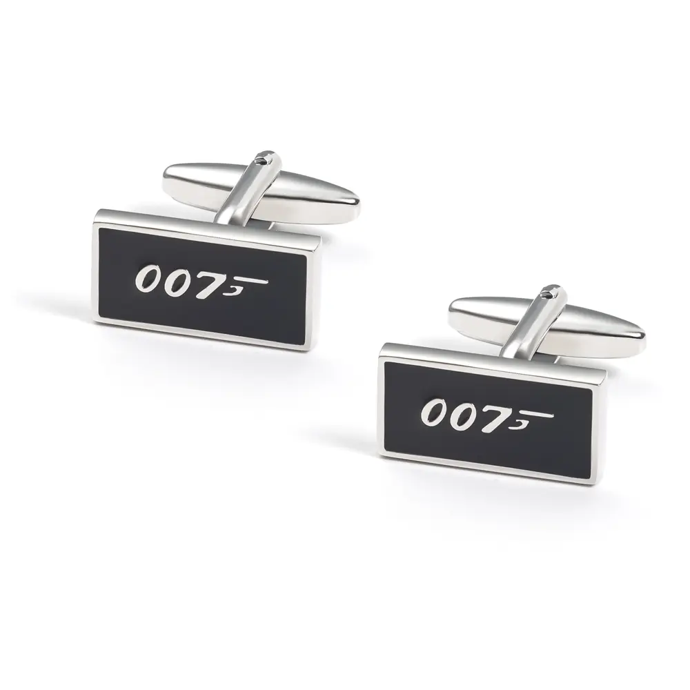 Custom Factory Direct Men Accessories 007 Enamelled Black Color Cufflinks CC0280 Exporters, Company
