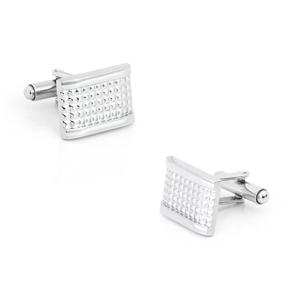 Wholesale Cheap Men's Business Carved Striped Cufflinks Personalized Square Pattern Buttons Cufflinks CL-C095A