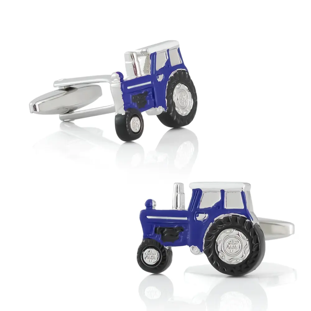 OEM Factory Wholesale Men Novelty Enamel Blue Tractor Cufflinks for Suit Shirt CC0097-Blue Suppliers, Exporters