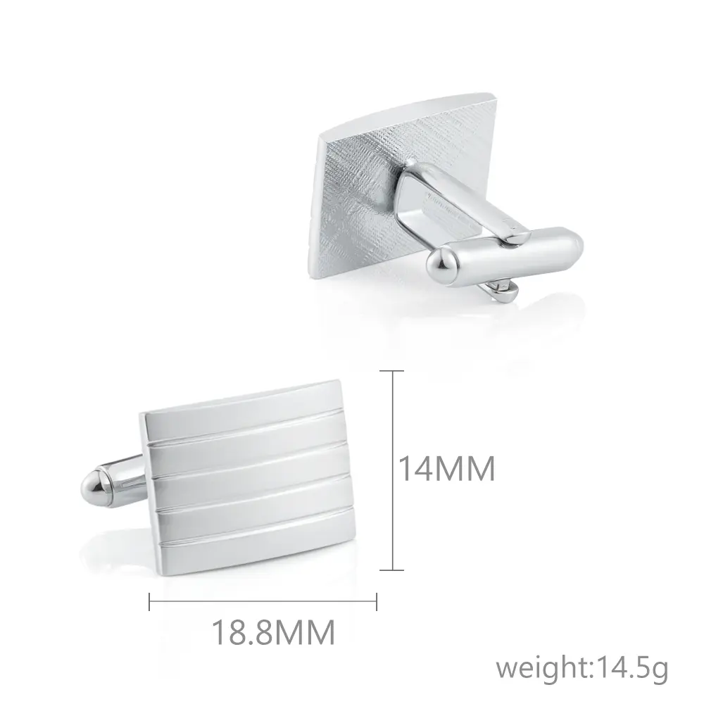 OEM Hot selling Factory Price Men Fashion Suit Shirt Accessories Silver Classic Groove Cufflinks CL-C042 Manufacturer, Companies