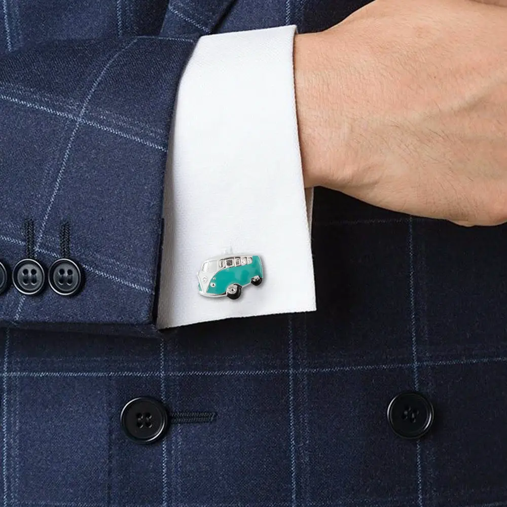 OEM Hot Selling Wholesale Funny Design Blue Camper Van Cufflinks CC0098 Factory, Factories