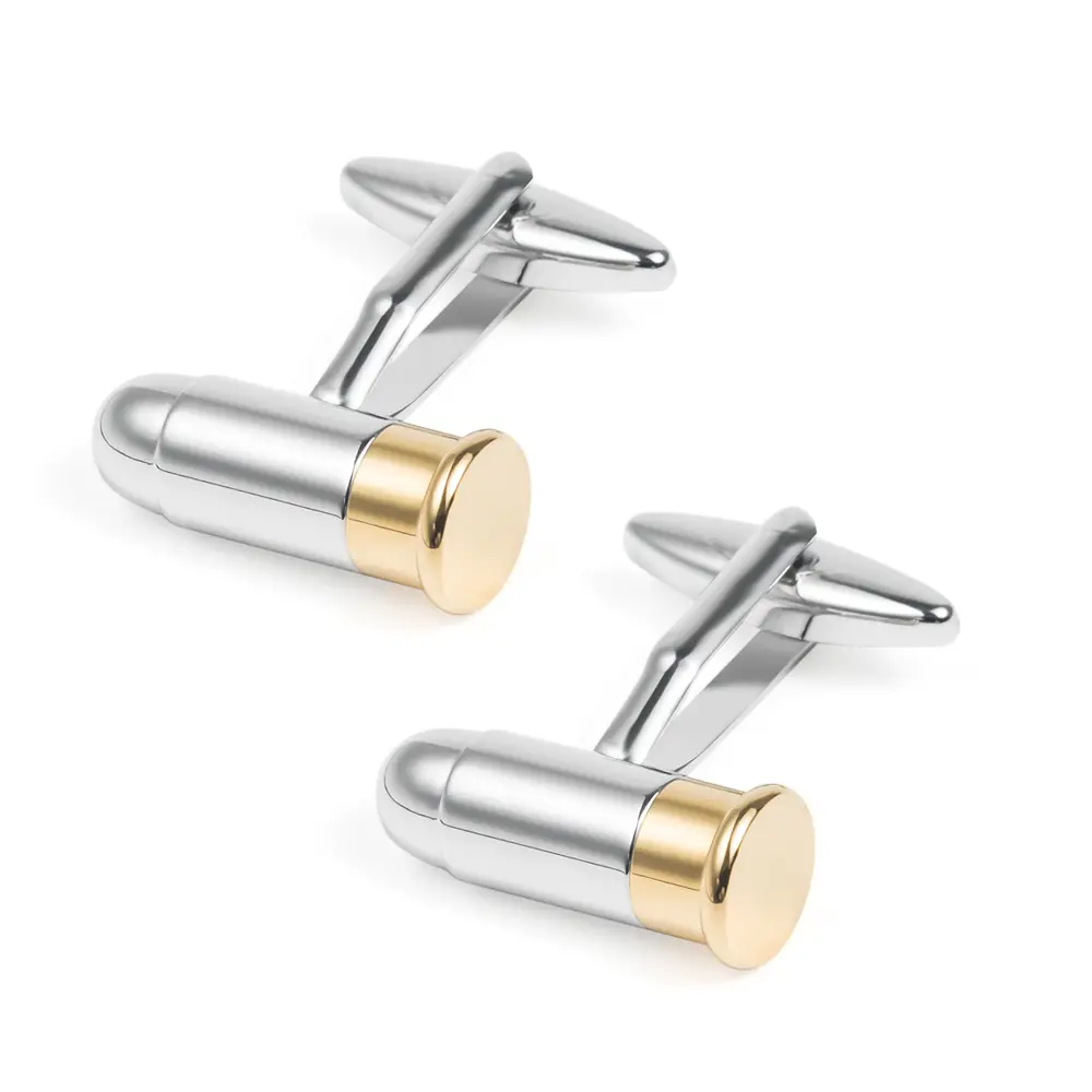 ODM Bullet Shape Shirt Cufflinks Men Formal Dress Business Wedding Party Classic Metal Cufflinks CL0044-1 Manufacturer, Exporter