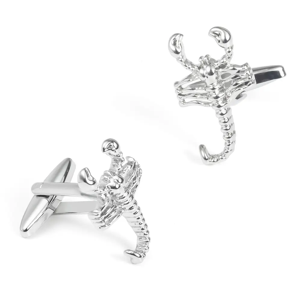 ODM Factory Mens High Quality Silver Plated Zodiac Sign Design Animal Scorpion Cufflinks CL0023 Suppliers, Factory