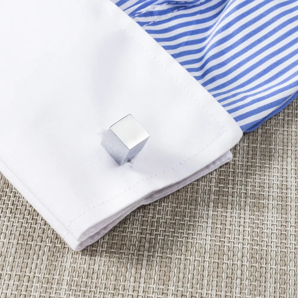 ODM Factory Stock Metal Silver Cube Cufflinks French Cuff link Mens Shirt Jewelry Gift CL-C152 Manufacturer, Supplier
