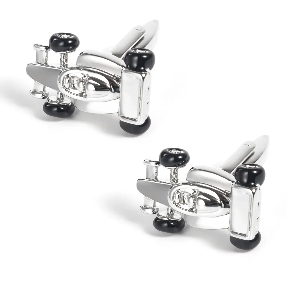 Wholesale Personalized Hiqh Quality Silver Plated F1 Car Shape Cuff Links CC0275