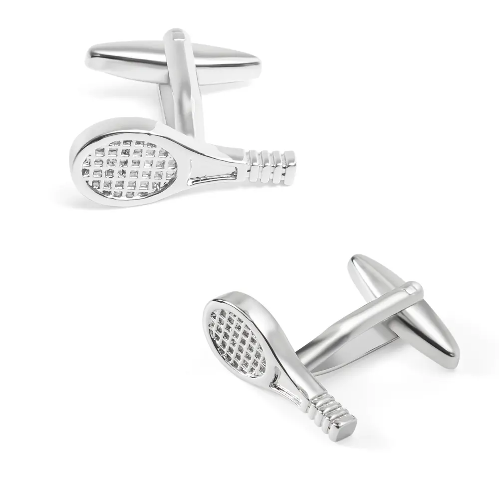 Wholesale Novelty Fashion Silver Tennis Racket Men Sports Cufflinks For Men Shirt CL0033