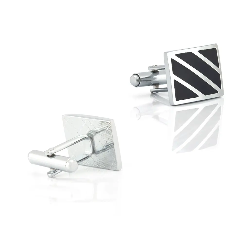 ODM High Quality New Enamel Twill Silver Color Metal Cuff Buttons Wedding Cufflinks CC-Q256 Factory, Factories