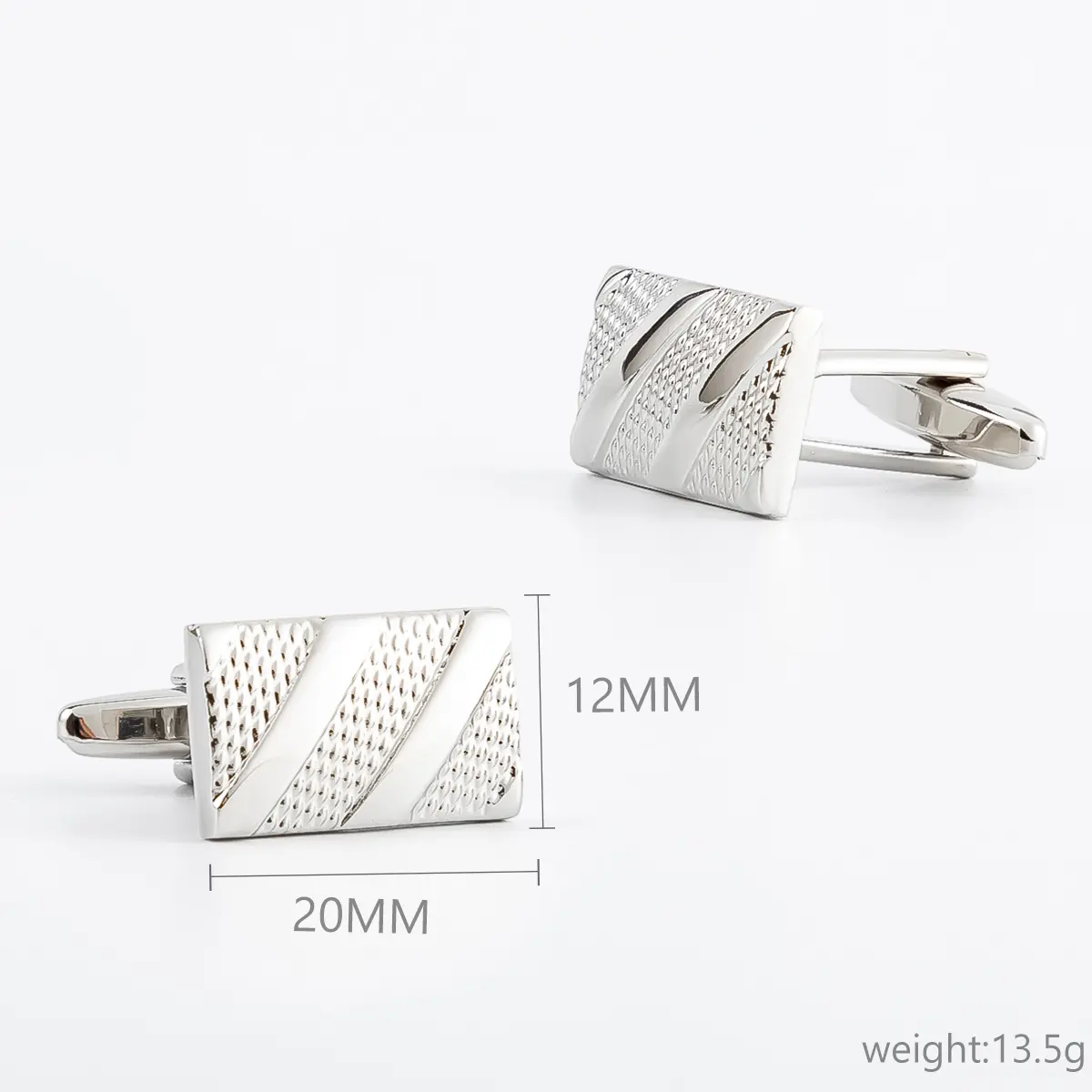 Wholesale Professional Manufacturer Silver Plated Luxury Tasteful Ribbed Cufflinks CL0003 Suppliers, Exporter