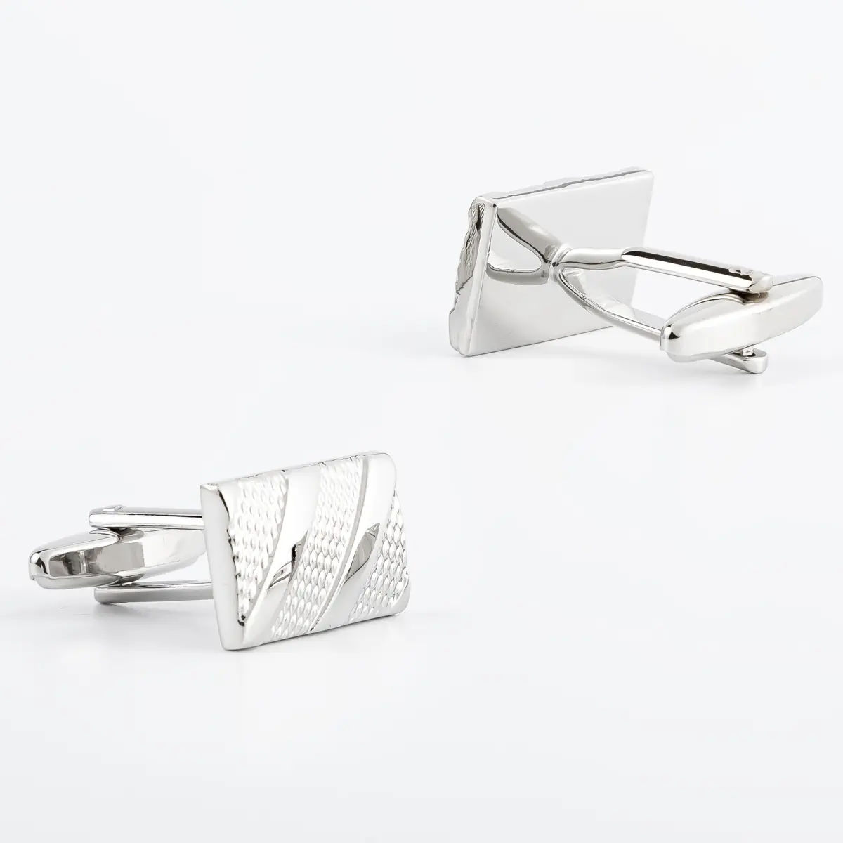 Wholesale Professional Manufacturer Silver Plated Luxury Tasteful Ribbed Cufflinks CL0003 Suppliers, Exporter