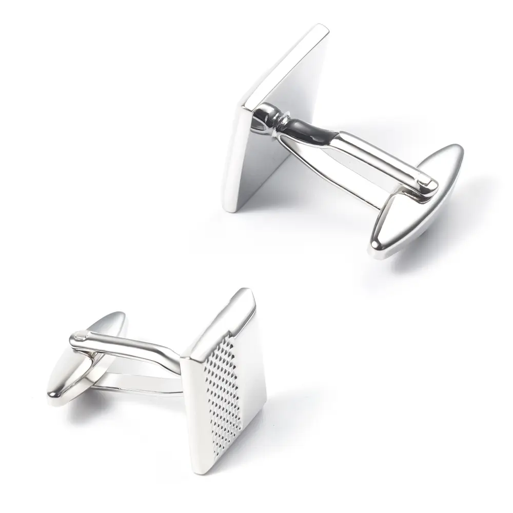 Wholesale Silver Engraved Texture Simple Cuff Links Custom Mens Business Fashion Accessory Gift CL0149-S