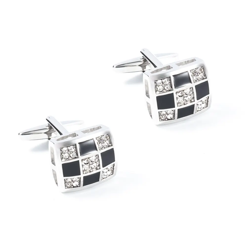 Wholesale Low Price Luxury Brass Material Men's Crystal Stone Shirt Cufflinks For Wedding CS0046