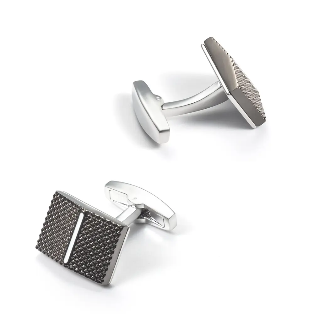 OEM Engraved Men Shirt Accessories Gunmetal Color Cufflinks Jewelry for Business CLW0076 Suppliers, Factories