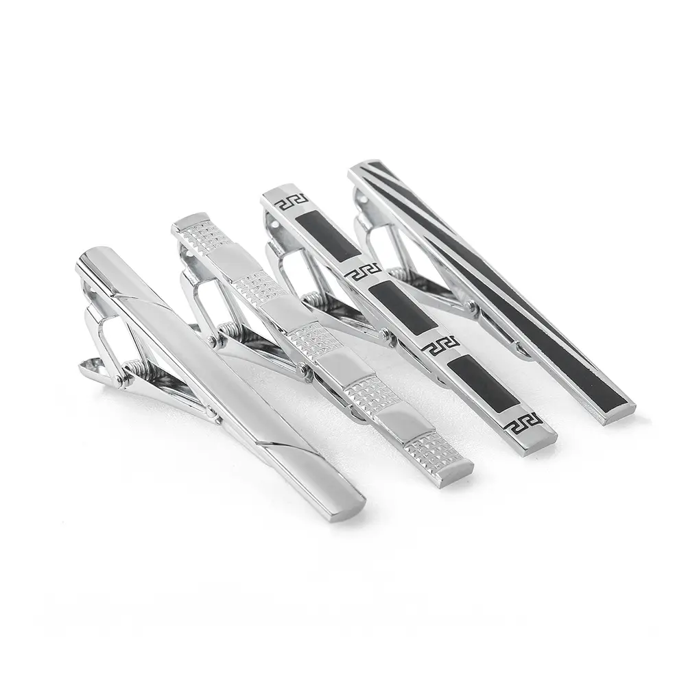 Wholesale 8PCS Tie Clips Set with Gift Box Men's Tie Bar Suit Accessories for Wedding Business TPS-1001