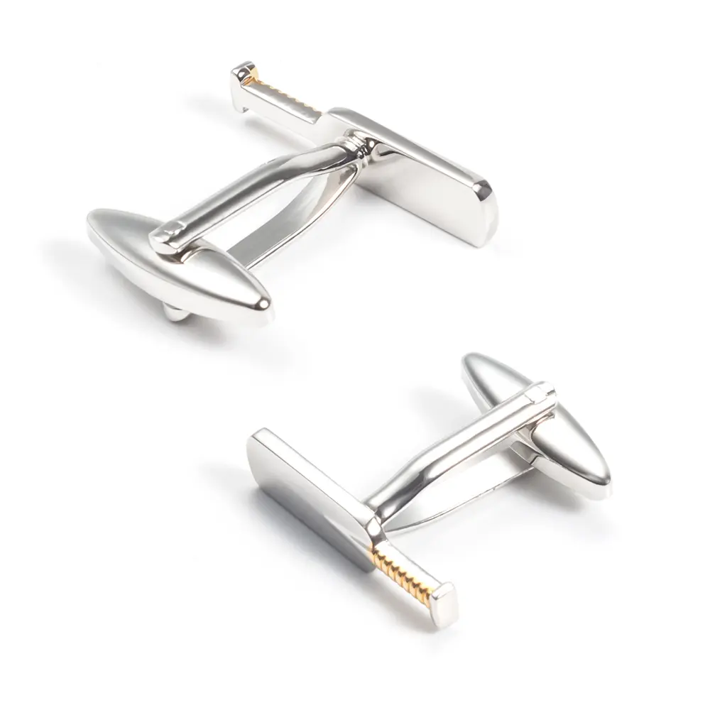 ODM Hot Selling Gentleman Novelty Silver And Gold Cricket Ball Sports Metel Cufflinks For Men Shirt CL0224 Manufacturers, Companies