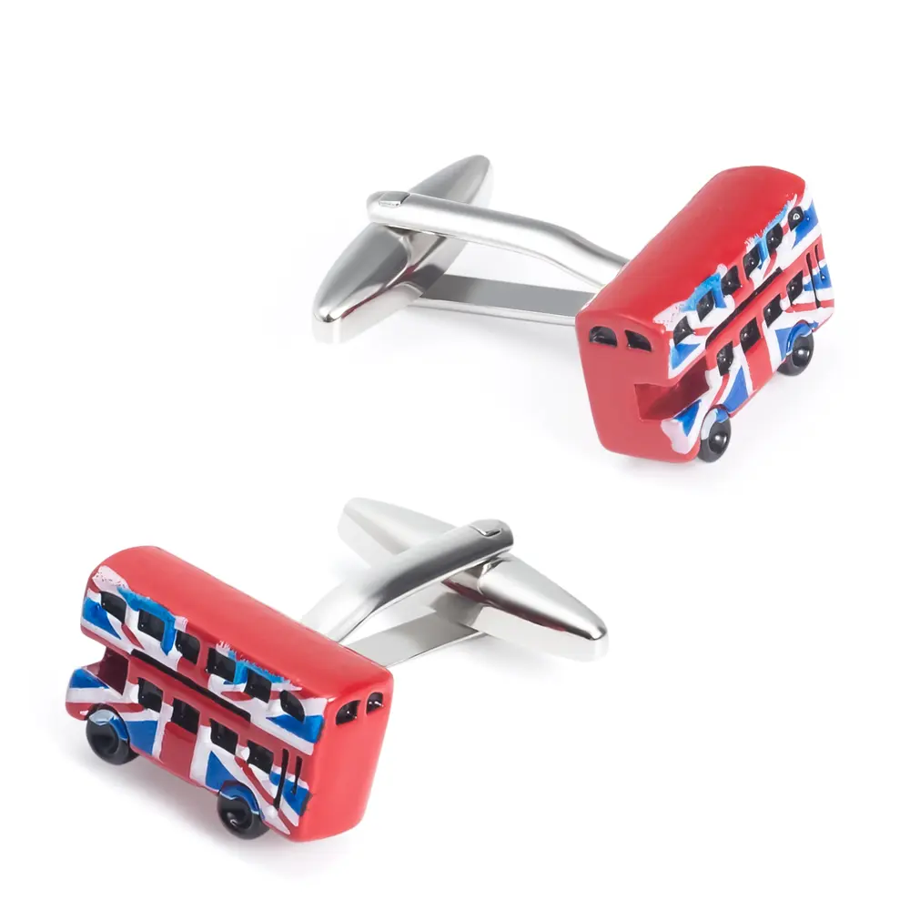 ODM Personalized England London Bus Cufflinks OEM Design Factory Cufflink Wholesale Men Shirts Accessories CC0262 Manufacturers, Companies
