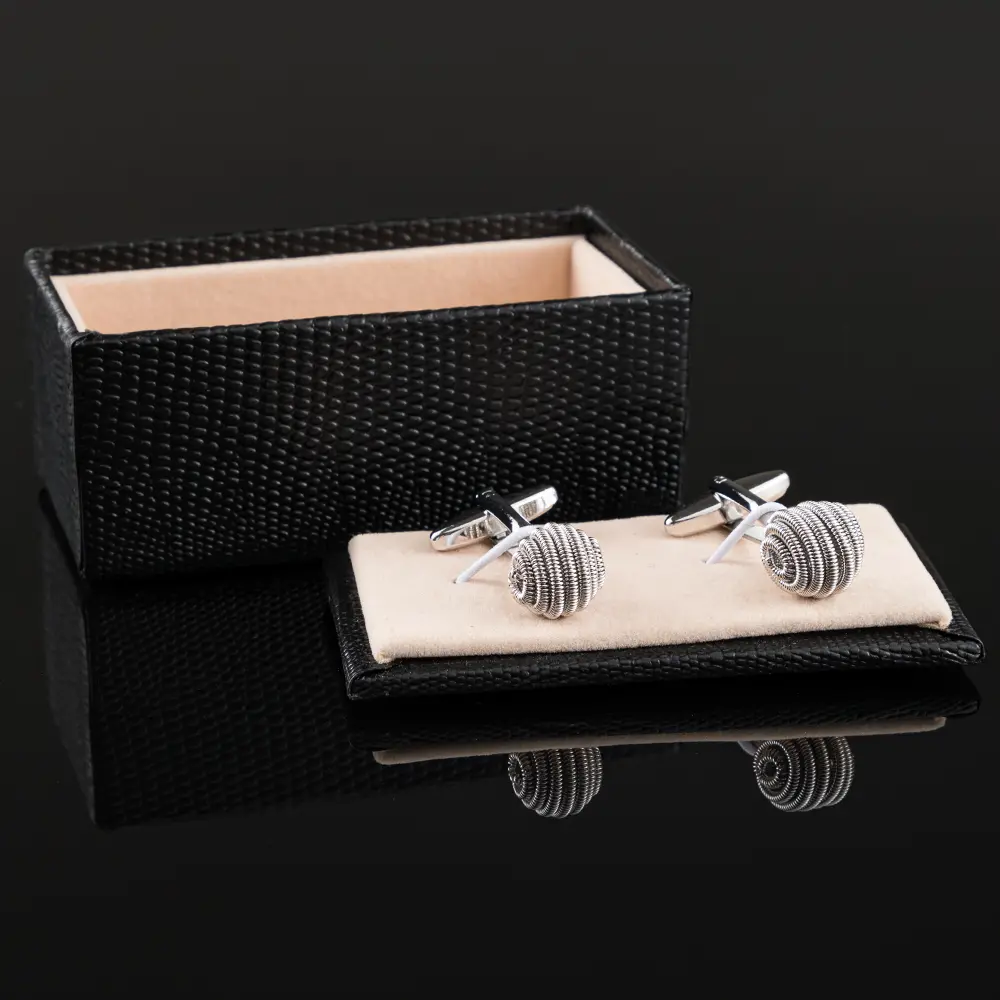 Custom Personalized Round Silver Plated Knot Ball Shape Metal Cufflinks Factory Wholesale Exporters, Companies