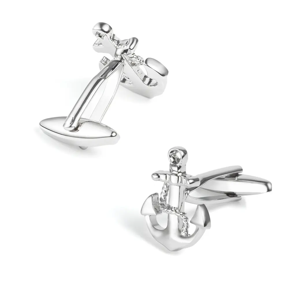 ODM JINJIE High Quality Brass Gold Plated Fashion Boat Anchor Cufflinks for Mens Shirt Accessories CL0024-S Suppliers, Exporter