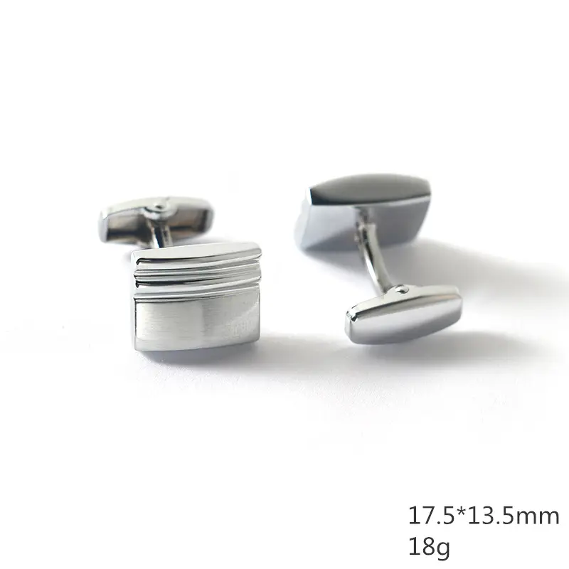 OEM JINJIE New Design High-grade Jewelry Silver Brushed Square Cufflinks For Men Wholesale CLW0078 Manufacturer, Exporters