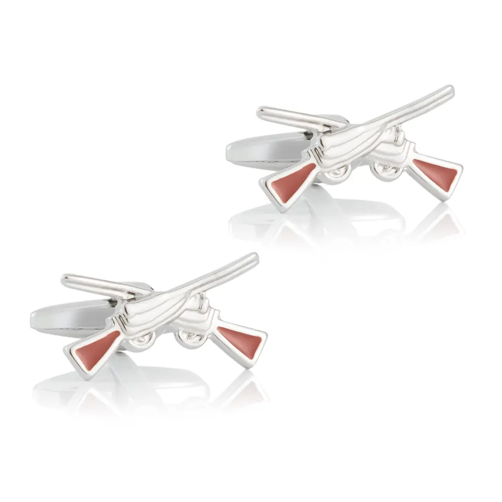 Custom High Quality French Novelty Designer Double Hunter Gun Shape Copper Cufflinks Wholesale CC0328 Manufacturer, Exporter