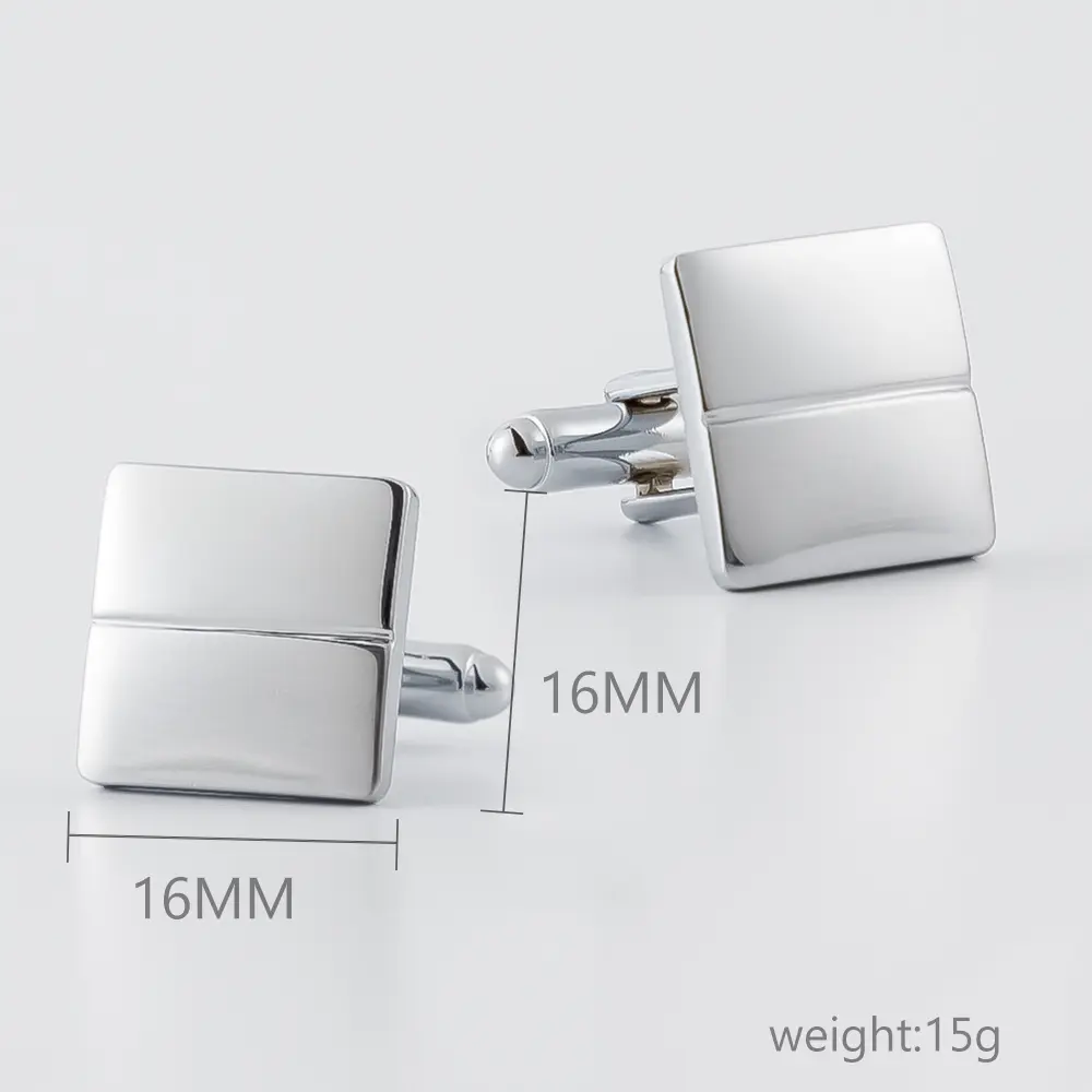 Wholesale Custom Copper High Polished Mirror Square Men French Shirt Sleeve Cufflinks CL-C129