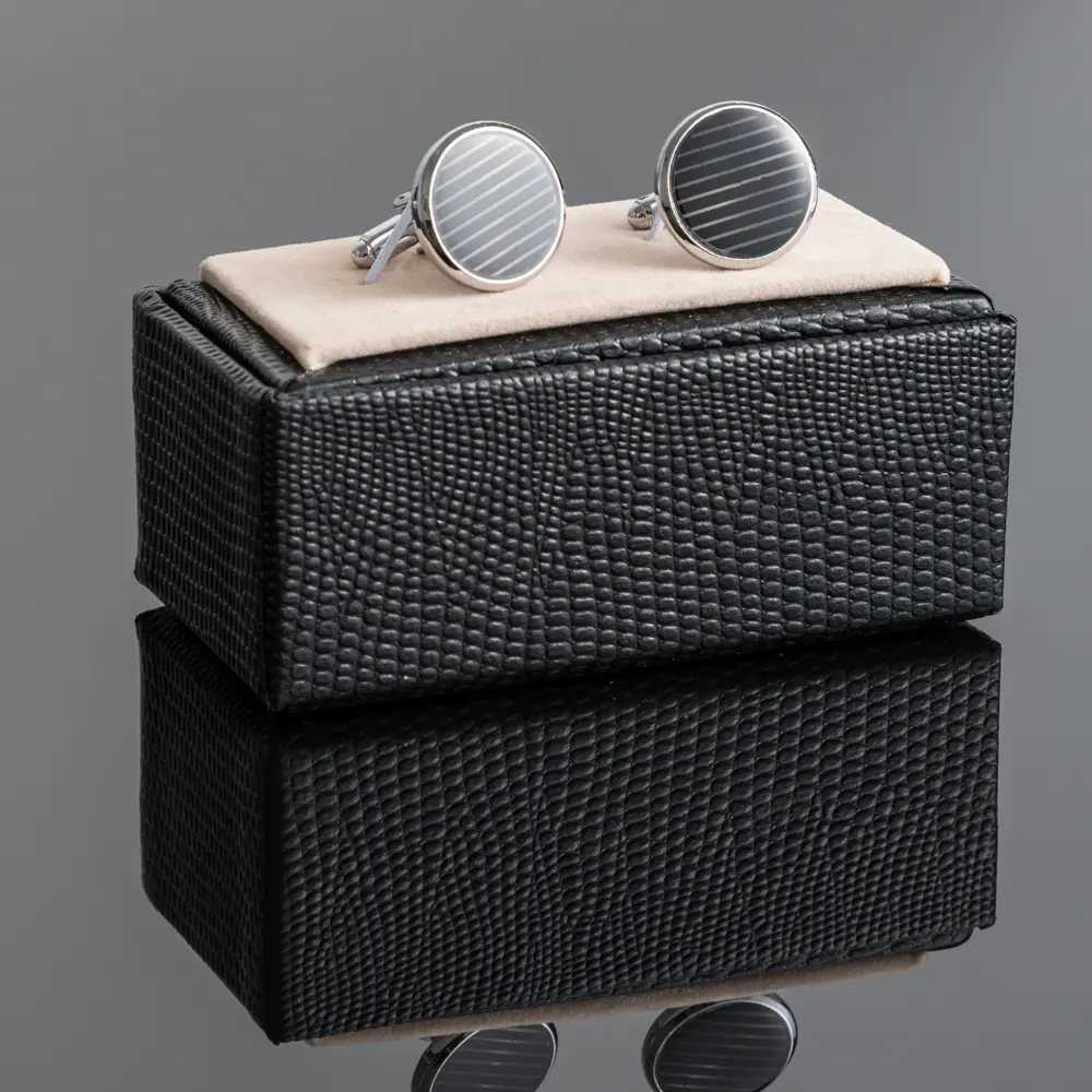 ODM Factory French Copper Cufflinks Black Stripes Shirt Button Accessories Men Cuff Links CA9006 Company, Companies