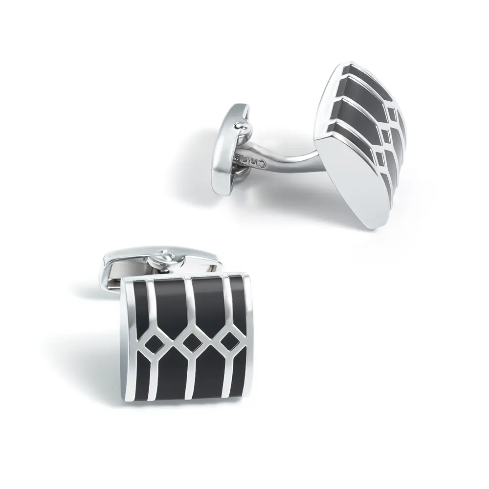 Wholesale French Suit Accessories Fashion Black Enamel Geometric Shape Copper Men's Cufflinks Wholesale CCW0088 Factories, Exporter
