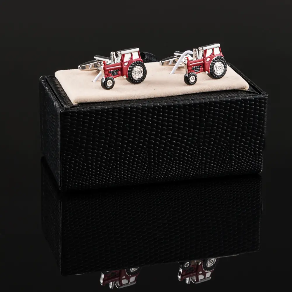 ODM Factory Wholesale Men Novelty Enamel Red Tractor Cufflinks for Suit Shirt CC0097-Red Exporters, Companies