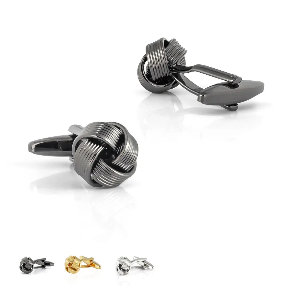 Wholesale Stylish Knot Cufflinks Golden Color Metal Knot Cufflinks Men Wedding Gifts Factory, Exporter