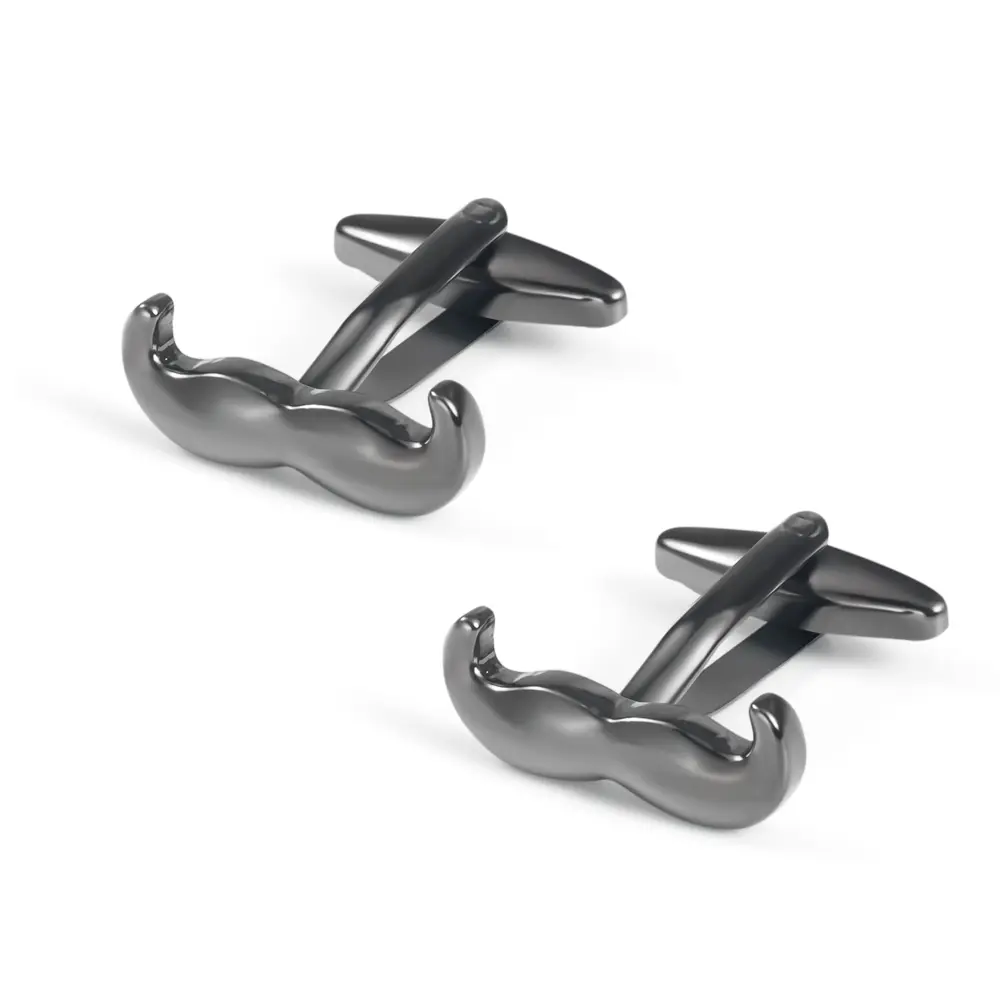 ODM Hot Selling Novelty Design Stock Black Color Men Mustache Cufflinks Gentleman Gifts CL0022 Suppliers, Companies