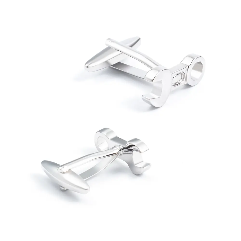 Wholesale Silver Personalized Wrench Cufflinks Men's Suit Shirt Fashion Accessory CL0132