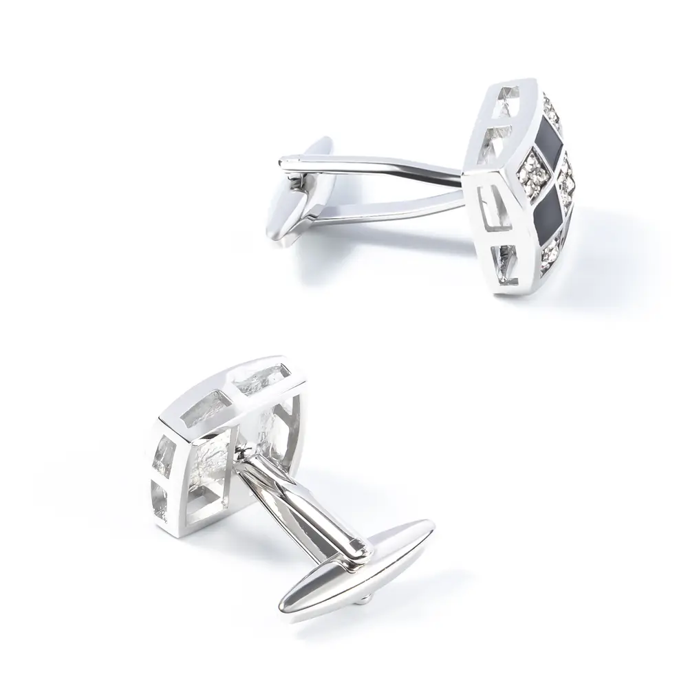 Wholesale Low Price Luxury Brass Material Men's Crystal Stone Shirt Cufflinks For Wedding CS0046