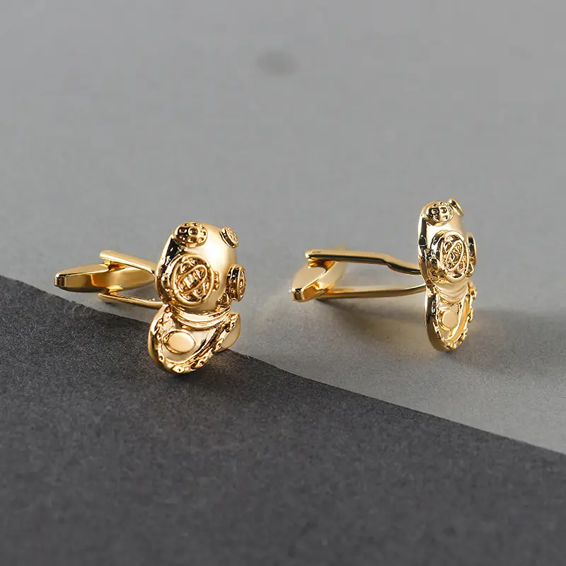 OEM Men's Golden Metal Cufflinks Personalized Shirt Cuff Links Unique Business Wedding Gifts CL0283 Manufacturer, Company