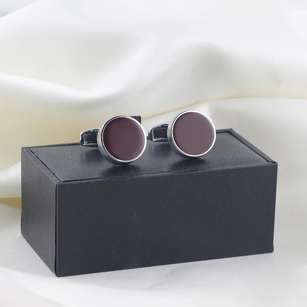 Wholesale JINJIE factory Solid Dark Red Maroon Cufflinks For Men Shirt Low Price CCW0092-R Manufacturer, Suppliers