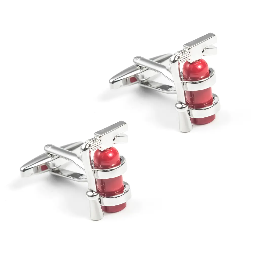 OEM Unique Manufacturer Custom Fashion Funny Fire Extinguisher Cufflinks for Firefighters Gift CC0002 Factories, Company