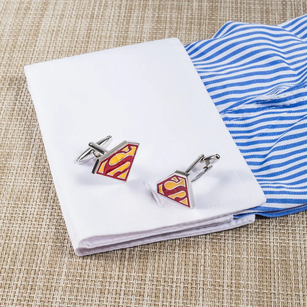 Custom Cufflink Manufacturer Wholesale Novelty Superman Hero Enamel Cufflinks CC0026 Exporters, Companies