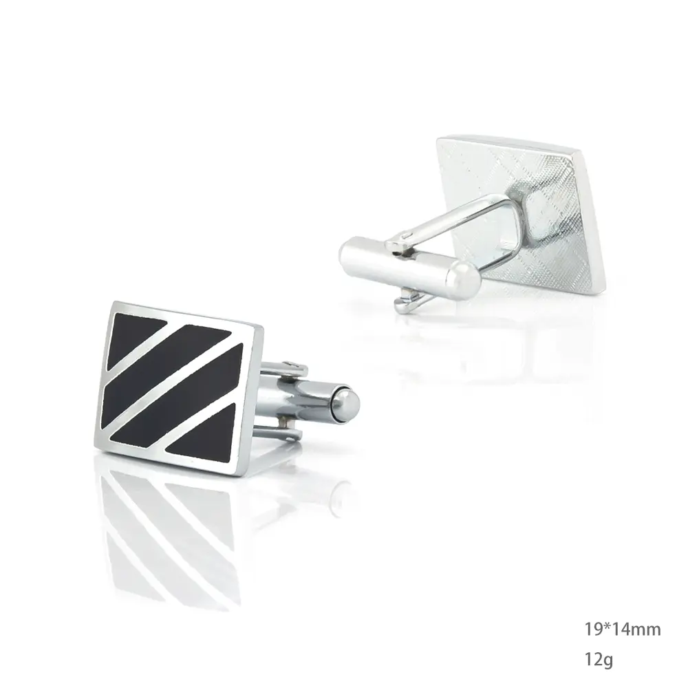 ODM High Quality New Enamel Twill Silver Color Metal Cuff Buttons Wedding Cufflinks CC-Q256 Factory, Factories