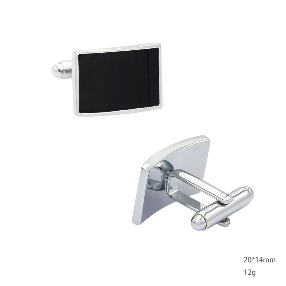 Wholesale High Polish  Square Blank Cuff Links Luxury Suit Shirt Black Cufflinks Wholesale Cheap CC-Q241 Manufacturer, Factory
