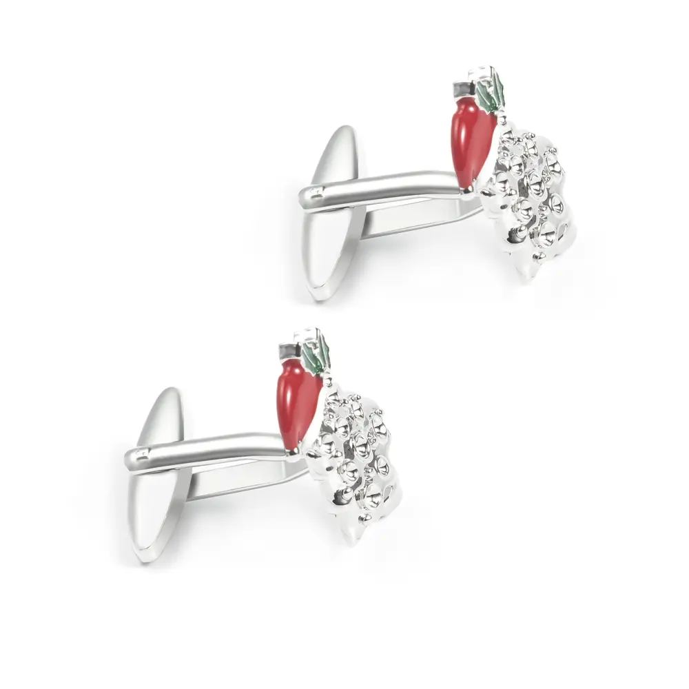 OEM Wholsale Custom DIY Red & Silver Christmas Tree Cufflinks Low Price CC0193 Manufacturers, Companies