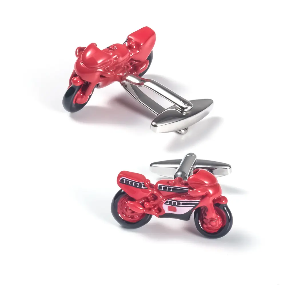 ODM Factory Novelty Sports Motor Bike Cufflinks Copper Motorcycle Cuff links for Men CC0083-R Supplier, Factories