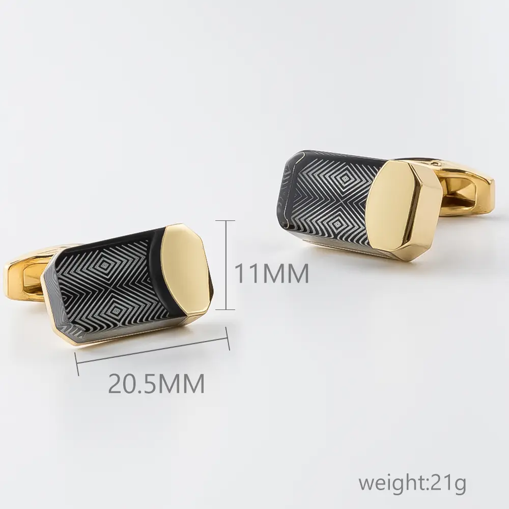 Custom Vintage Geometric Speaker Shape Fashion Golden Black Men Cufflinks Supplier, Suppliers