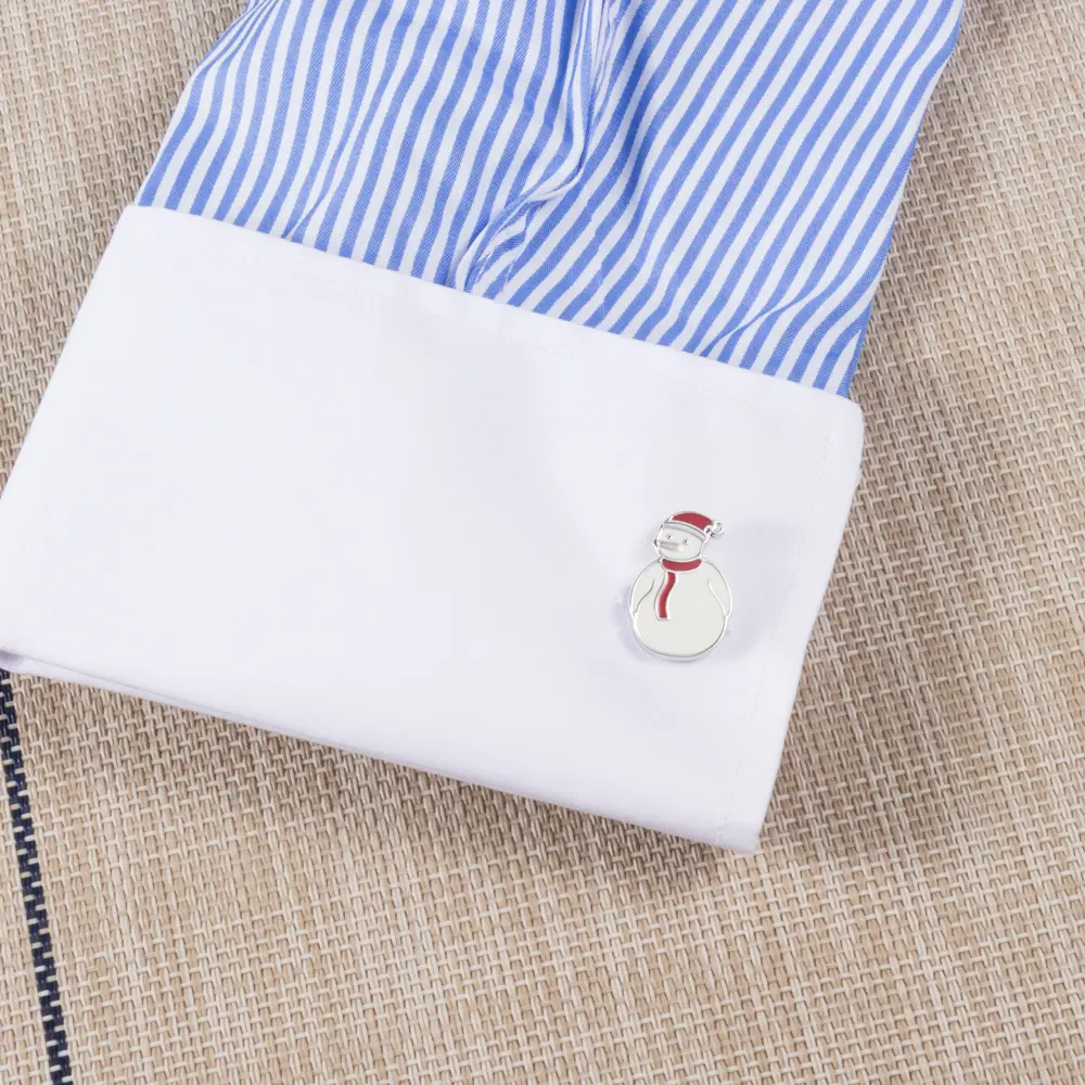 ODM Factory High Quality Merry Christmas Enamel Snowman Cufflinks for Men Gifts CC0191 Factory, Company