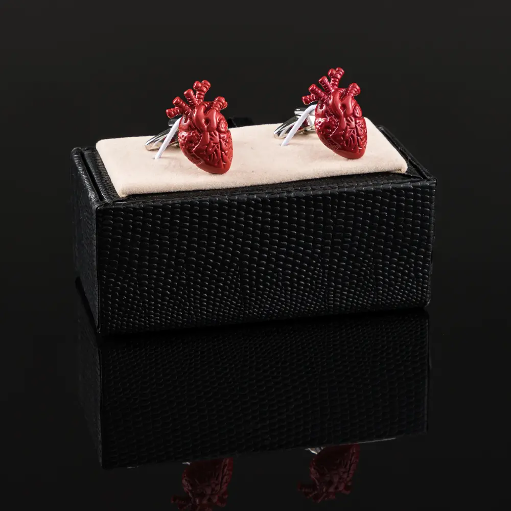 OEM Personality Vibrant Red Heart Design Shape Cufflinks Popular Doctor Gifts CC0023 Factory, Companies
