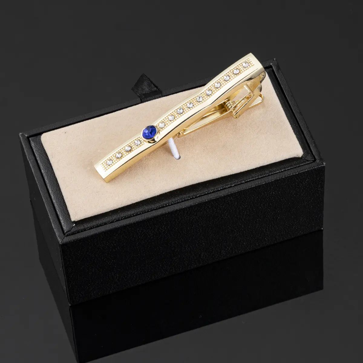 OEM New Arrival Golden Plated Classic Fashion Square Diamond Metal Tie Bars Pins Wholesale TS9001-G Manufacturers, Exporter
