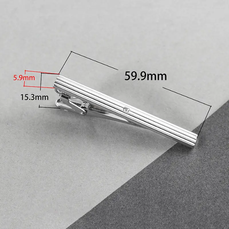 OEM Factory Supply Tie Clip Classic Trendy Men Silver Necktie Clips Formal Business Clasp Accessories Gift TS0025