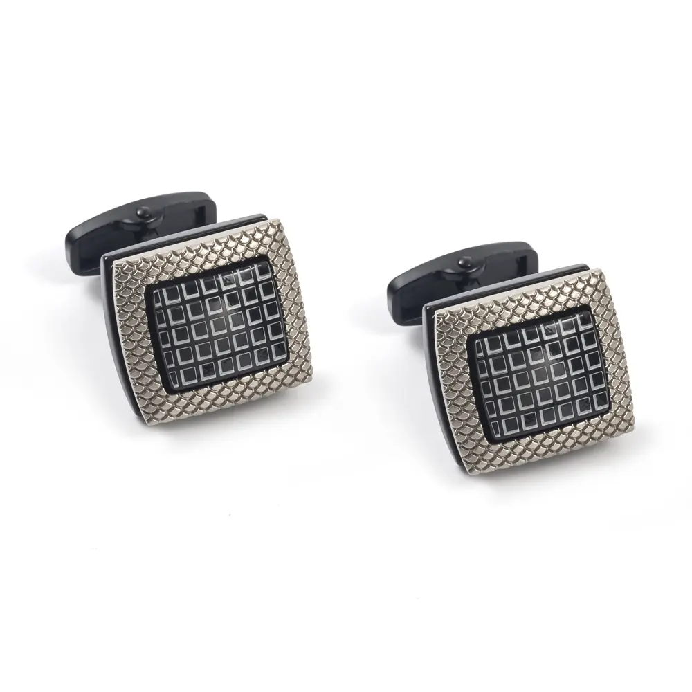ODM Cheapest African Hot Selling Black Fashionable Cube Square Cufflinks Supplier, Suppliers
